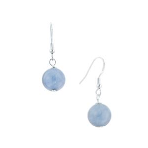 15cts Blue Angelite Sterling Silver Earrings 