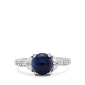 Afghanite & White Zircon Sterling Silver Ring ATGW 2cts