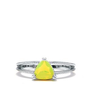 0.63cts Ethiopian Yellow Opal Sterling Silver Ring 
