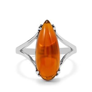 4.58ct American Fire Opal Sterling Silver Ring