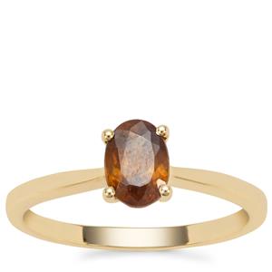 Morafeno Sphene Ring with Yellow Diamond in 9K Gold 1.06cts
