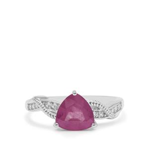 Ilakaka Hot Pink Sapphire & White Zircon Sterling Silver Ring ATGW 2.20cts (F)