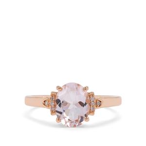 Alto Ligonha Morganite & Natural Pink Diamond 9K Rose Gold Ring ATGW 1.60cts