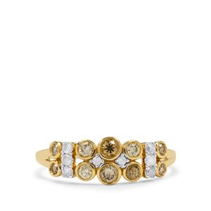 1/2ct Golden Ivory, Multi Diamonds 9K Gold Ring  