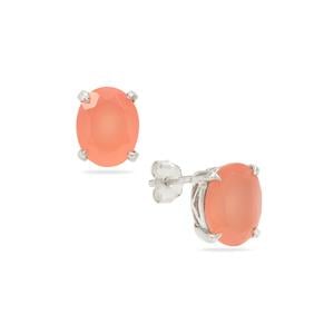 Pink Chalcedony Earrings in Sterling Silver 3.60cts