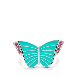 0.15ct Rajasthan Garnet Sterling Silver Butterfly Ring 