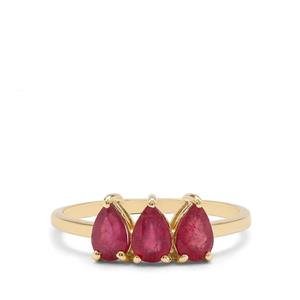 1.60cts Malagasy Ruby 9K Gold Ring (F)