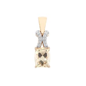 Serenite Pendant with White Zircon in 9K Gold 2.15cts
