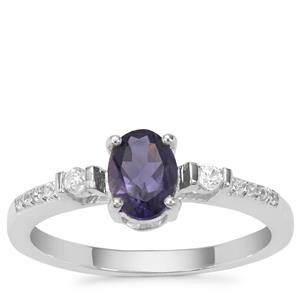 Bengal Iolite Ring with White Zircon in Sterling Silver 0.74ct