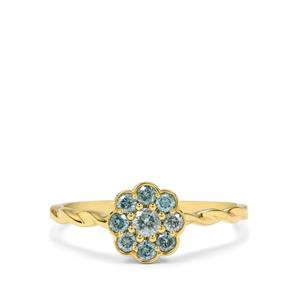 1/3ct Blue Lagoon Diamonds 9K Gold Ring
