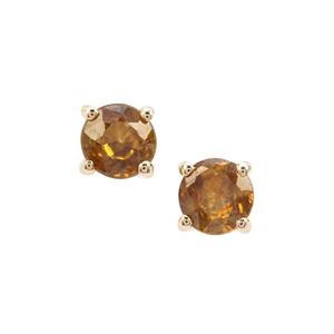 Morafeno Sphene Earrings in 9K Gold 0.86ct