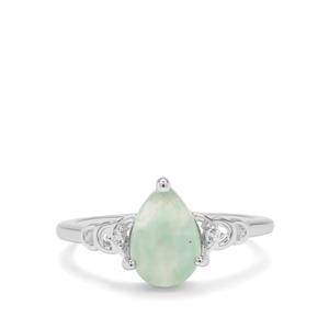 Gem-Jelly™ Aquaprase™ & White Sapphire Sterling Silver Ring ATGW 1.95cts