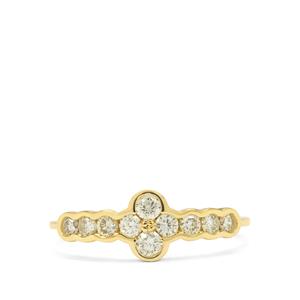 1/2ct Natural Canary Diamonds 9K Gold Ring