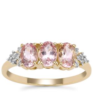 Cherry Blossom™ Morganite Ring with Diamond in 9K Gold 1.26cts