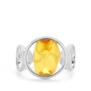 Baltic Cognac Amber Sterling Silver Ring (12x8mm)