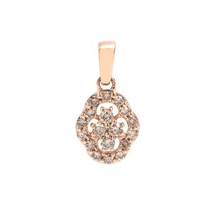 Champagne Argyle Diamond Pendant in 9K Rose Gold 0.26ct