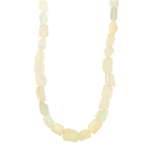White Moonstone Graduated Tumbled Necklace in Sterling Silver 185cts