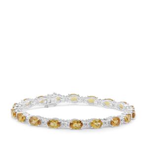Umba River Scapolite & Yellow Sapphire Sterling Silver Bracelet ATGW 12.78cts