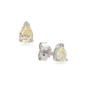 VSI Natural Yellow Diamond White Gold Earrings 0.4cts