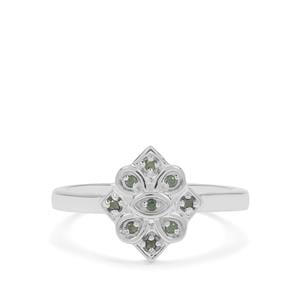 1/20ct Green Diamond Sterling Silver Ring 