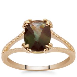 1.74ct Green Colour Change Andesine 9K Gold Ring