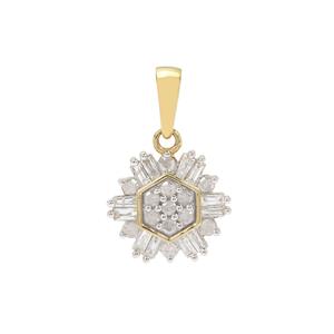 'Snowflake Diamond' 1/3ct 9K Gold Pendant