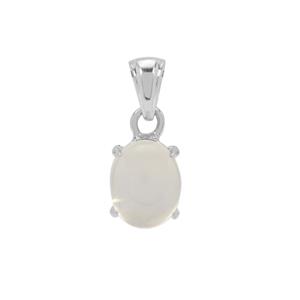 3cts Rainbow Moonstone Sterling Silver Pendant 