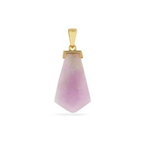 12.05cts Kunzite Gold Tone Sterling Silver Pendant 