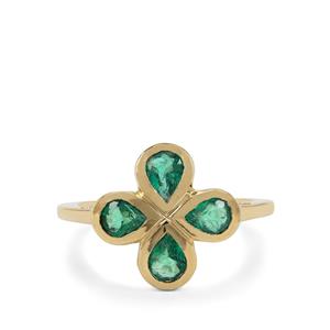 1.10ct Zambian Emerald 9K Gold Ring