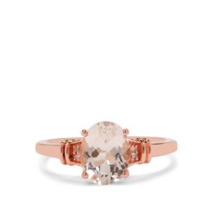 Morganite & Natural Pink Diamond 9K Rose Gold Ring ATGW 1.65cts