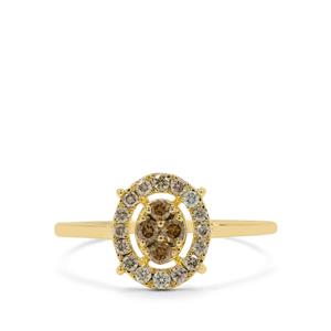 1/3ct Golden Ivory, Champagne Diamonds 9K Gold Ring
