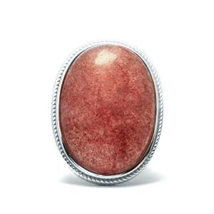 30.45cts Strawberry Quartz Sterling Silver Ring 