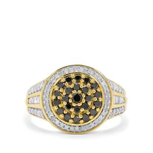 1ct Black, White Diamond 9K Gold Ring