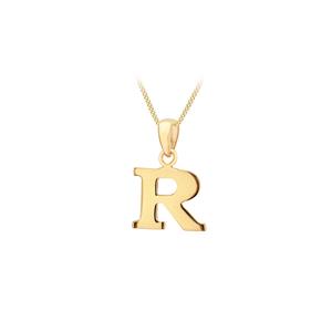Letter 'R' Pendant in 9K Gold