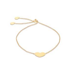 Heart Slider Bracelet in 9K Gold 20cm/8'