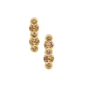 1/3ct Cape Champagne Diamonds 9K Gold Earrings