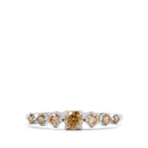 1/2ct Champagne Argyle Diamonds 9K White Gold Ring 