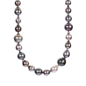 Tahitian Cultured Pearl Sterling Silver Necklace 