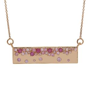 1.15ct Confetti Pink Sapphire 9K Rose Gold Tomas Rae Necklace 
