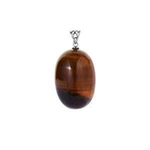 89.20ct Yellow Tiger's Eye Sterling Silver Pendant