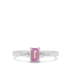 Ilakaka Hot Pink Sapphire & White Zircon Sterling Silver Ring ATGW 0.86ct (F)