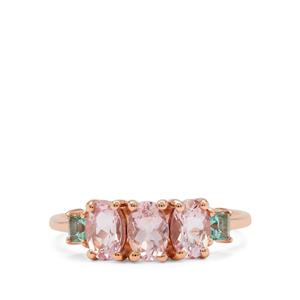 Cherry Blossom Morganite & Aquaiba™ Beryl 9K Rose Gold Ring ATGW 1.35cts