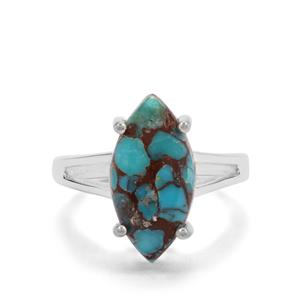 6.06ct Egyptian Turquoise Sterling Silver Ring