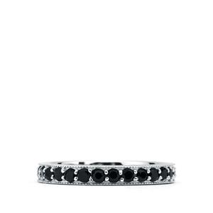 0.96cts Black Spinel Sterling Silver Ring 