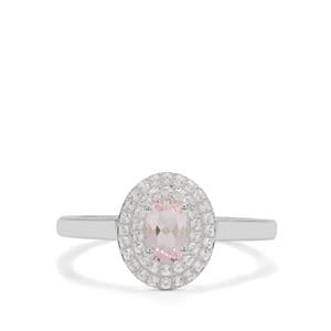 Idar Pink Morganite & White Zircon Sterling Silver Ring ATGW 0.70ct