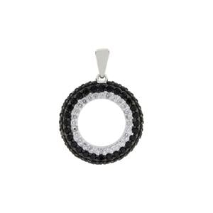 Black Spinel & White Topaz Sterling Silver Pendant ATGW 0.65cts