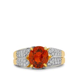 Spessartite Garnet & Diamonds 18K Gold Lorique Ring MTGW 4.03cts