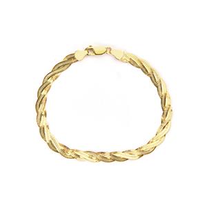 7.5" 9K Gold Altro Twined Herringbone Bracelet 3.70g