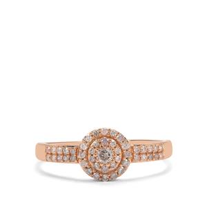 1/3ct Natural Pink Diamonds 9K Rose Gold Ring