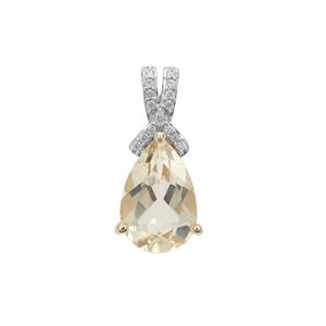 Champagne Serenite Pendant with White Zircon in 9K Gold 2.65cts